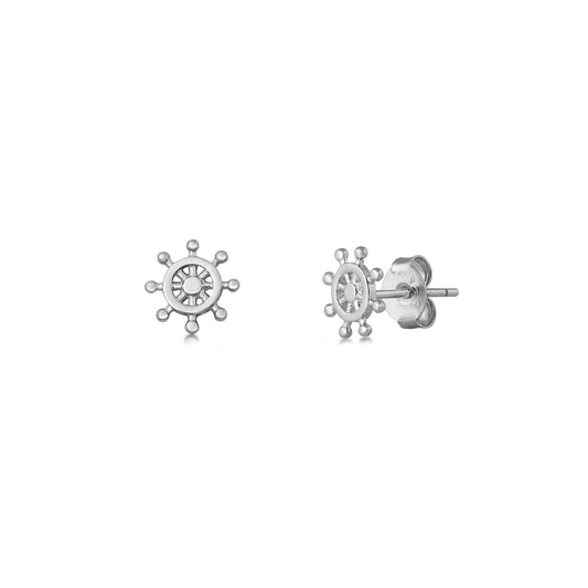 Silver Stud Earrings - Helm