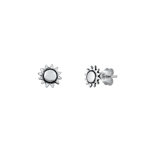 Silver Stud Earrings - Bali Sun