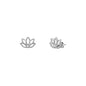 Silver Stud Earrings - Lotus