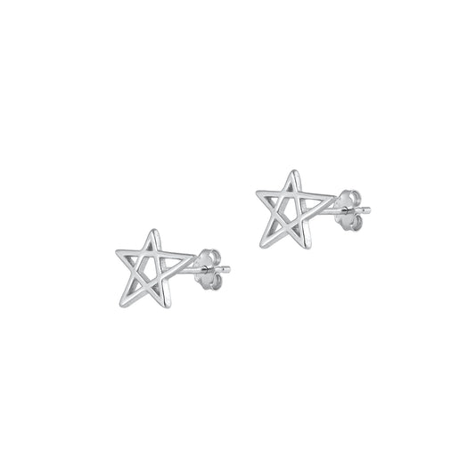 Silver Stud Earrings - Star