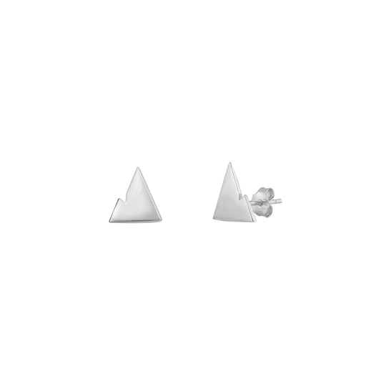 Silver Stud Earrings - Mountains