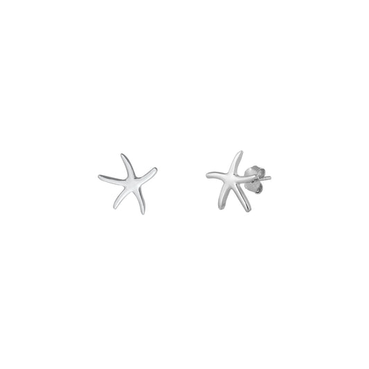 Silver Stud Earrings - Starfish