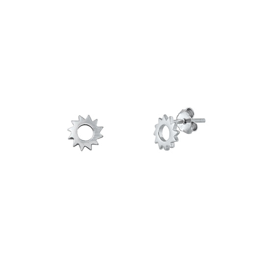 Silver Stud Earrings - Solar Eclipse