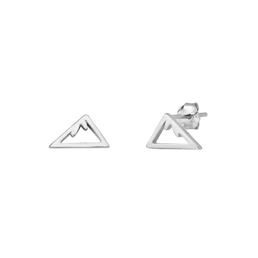 Silver Stud Earrings - Mountain