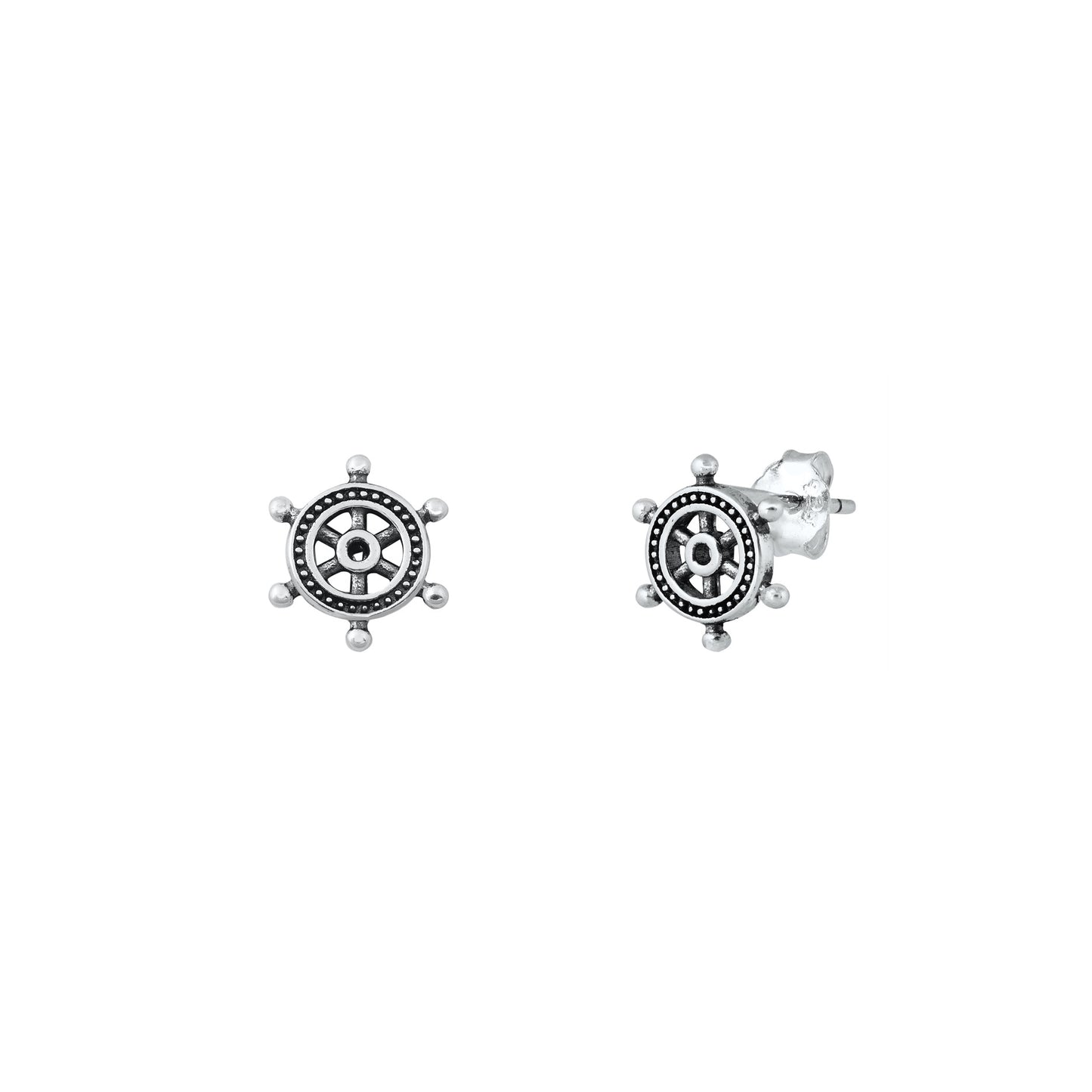 Silver Stud Earrings - Helm