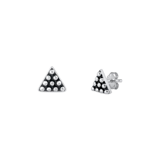 Silver Stud Earrings - Bali Triangle