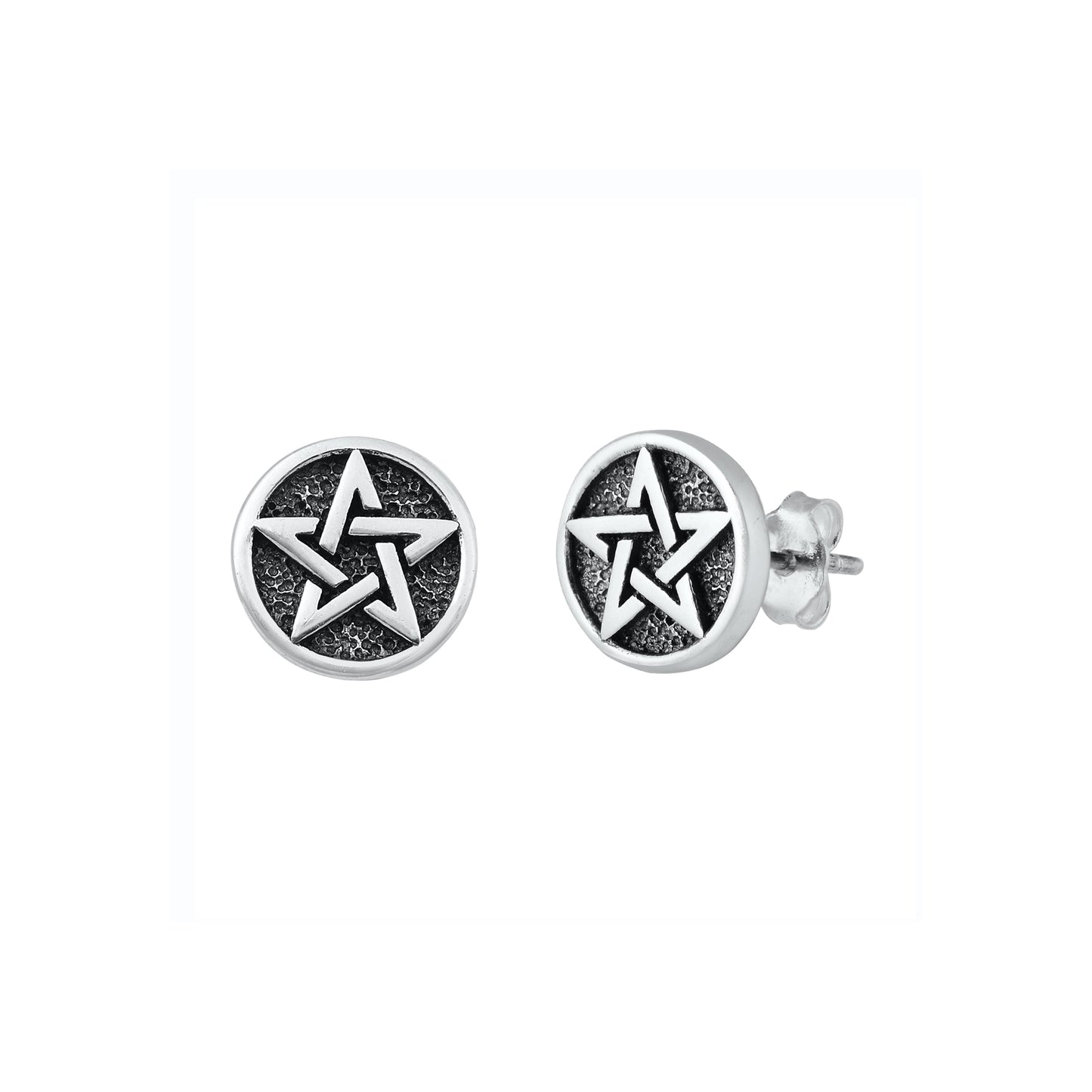 Silver Stud Earrings - Jewish Star