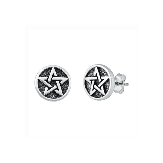 Silver Stud Earrings - Jewish Star