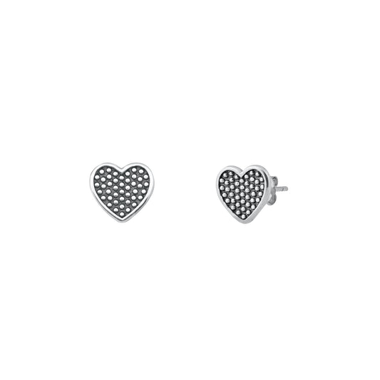 Silver Stud Earrings - Heart