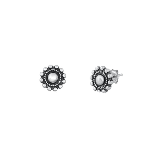 Silver Stud Earrings - Bali Style