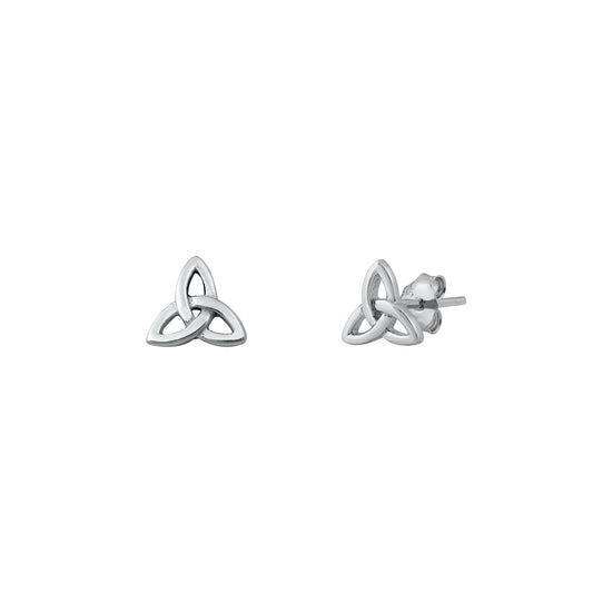 Silver Stud Earrings - Triquetra