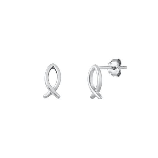 Silver Stud Earrings - Christian Faith
