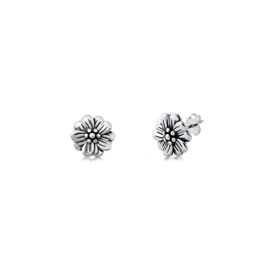 Silver Stud Earrings - Flower