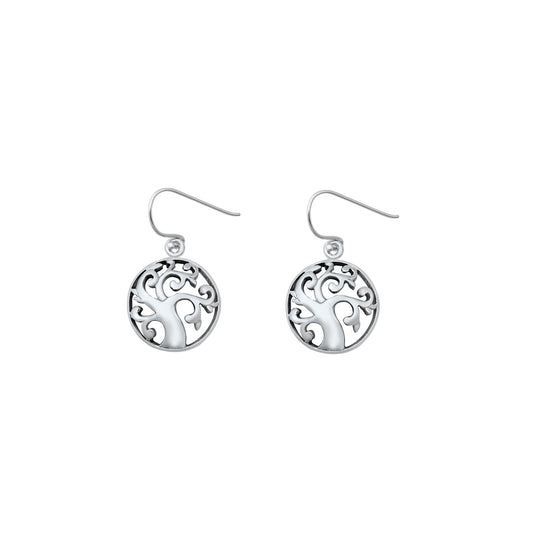Silver Stud Earrings - Tree