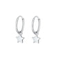 Silver Hoop Earrings - Star