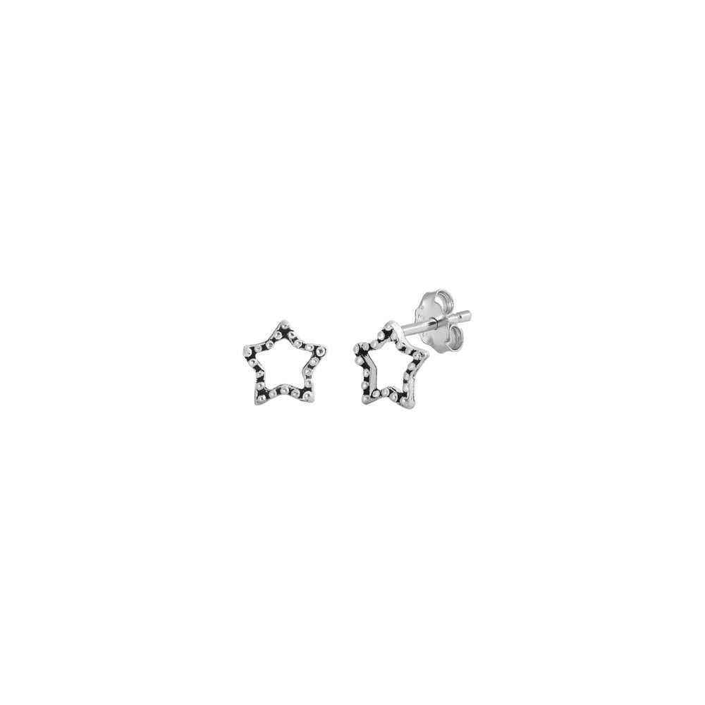 Silver Stud Earrings - Star