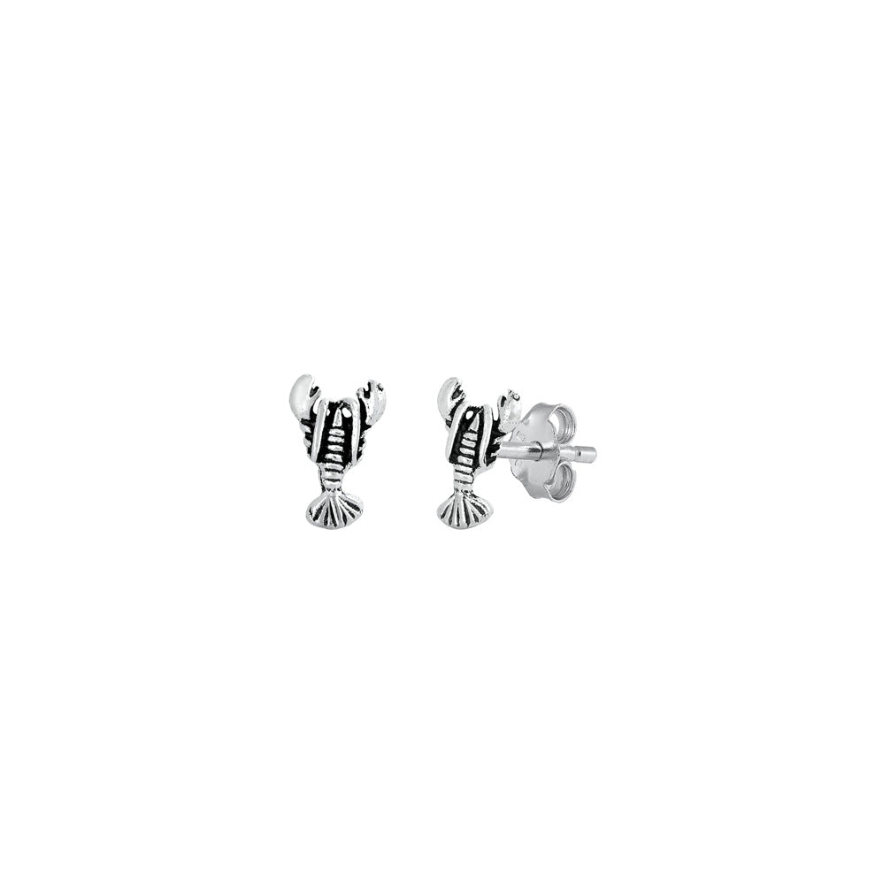 Silver Stud Earrings - Lobster