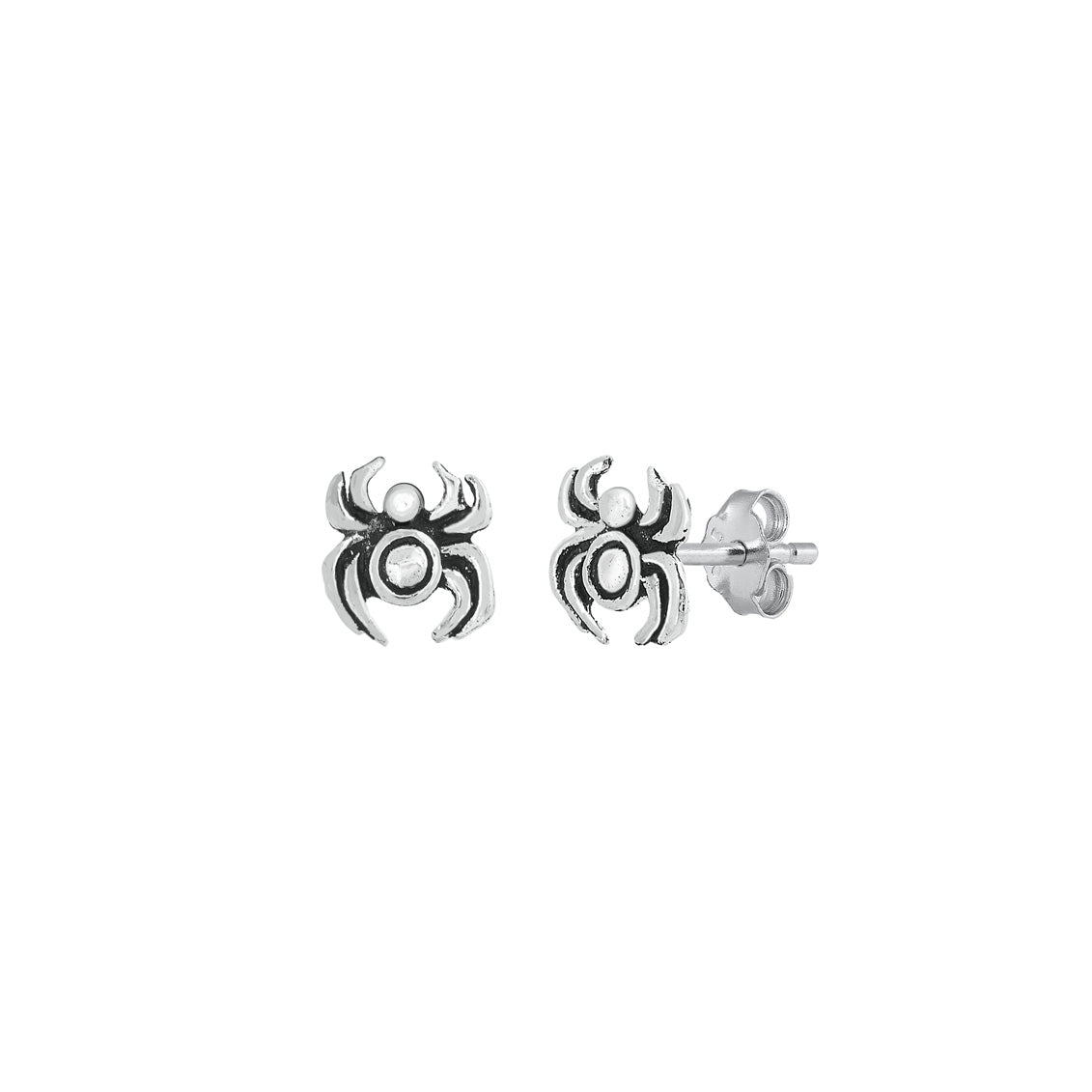 Silver Stud Earrings - Spider