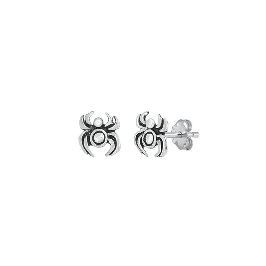 Silver Stud Earrings - Spider