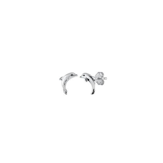 Silver Stud Earrings - Dolphin