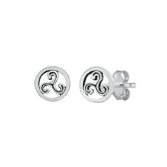 Silver Stud Earrings - Triquetra