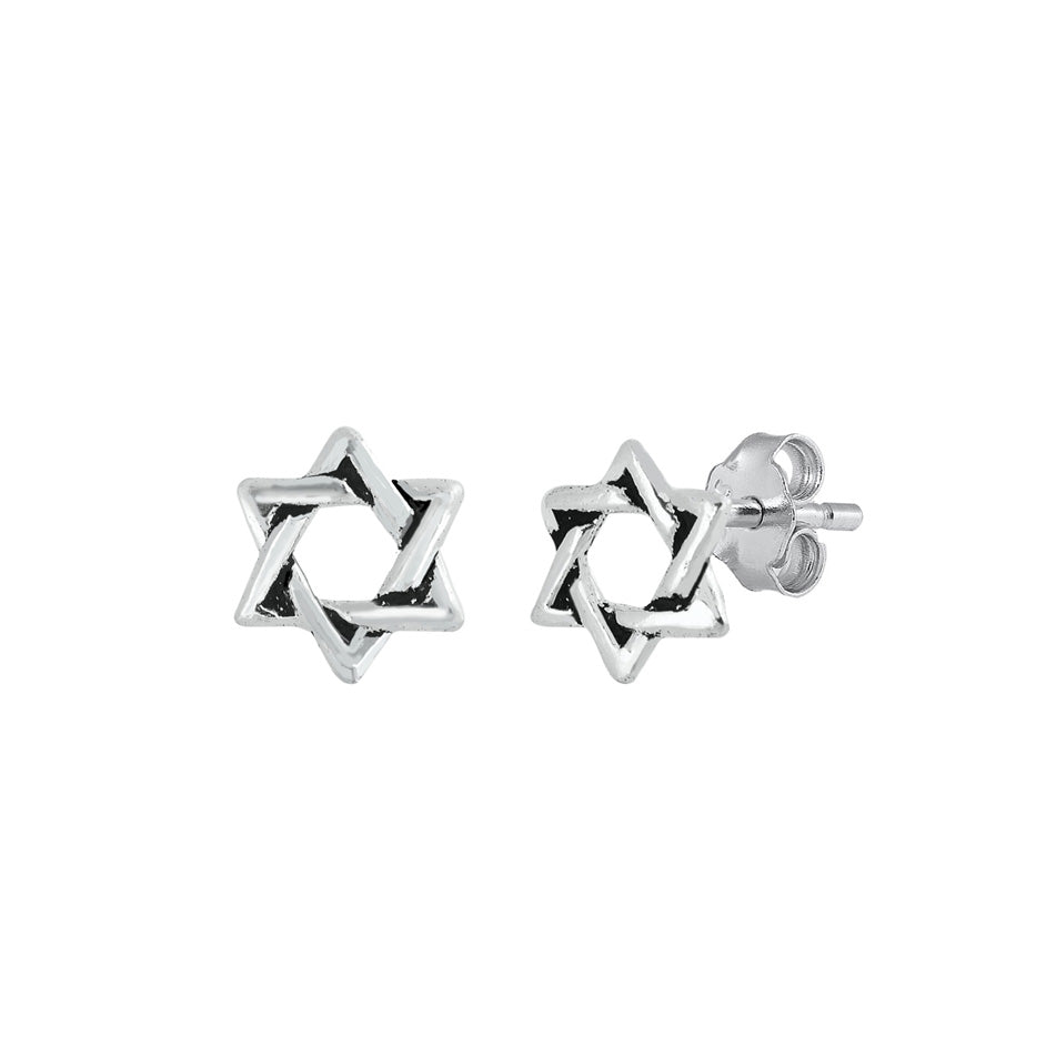 Silver Stud Earrings - Star of David