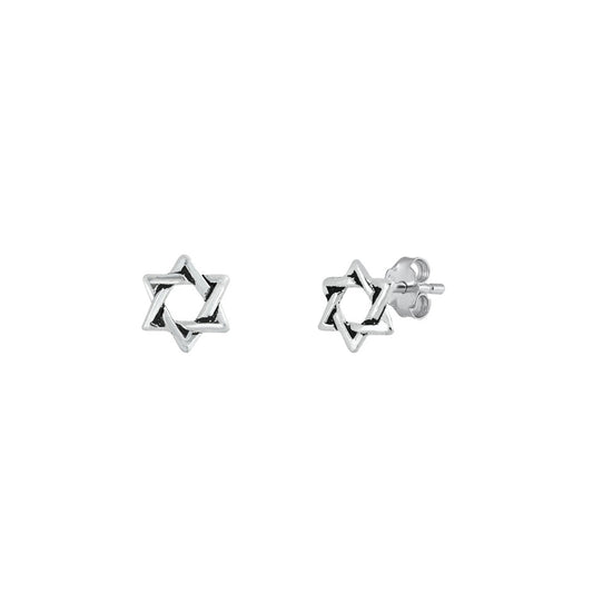 Silver Stud Earrings - Star of David