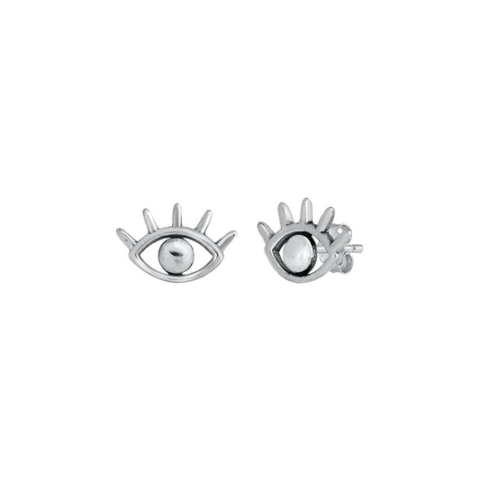 Silver Stud Earrings - Eye