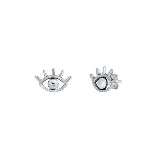 Silver Stud Earrings - Eye