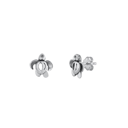 Silver Stud Earrings - Hawaiian Turtle