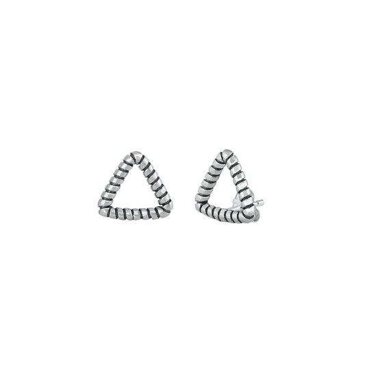 Silver Stud Earrings - Triangle