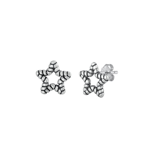 Silver Stud Earrings - Star