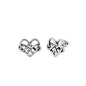 Silver Stud Earrings - Celtic Heart