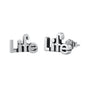 Silver Stud Earrings - Life