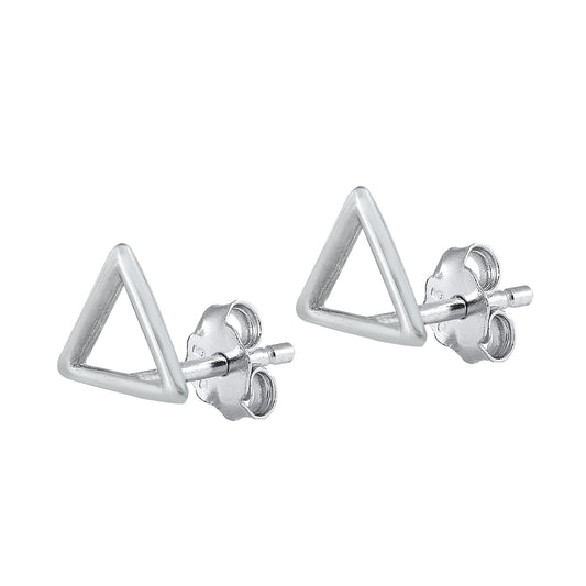 Silver Stud Earrings - Triangle