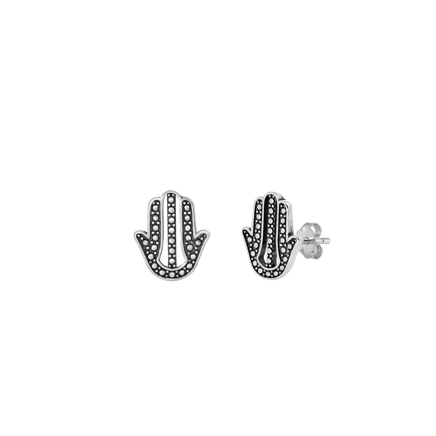 Silver Stud Earrings - Hamsa