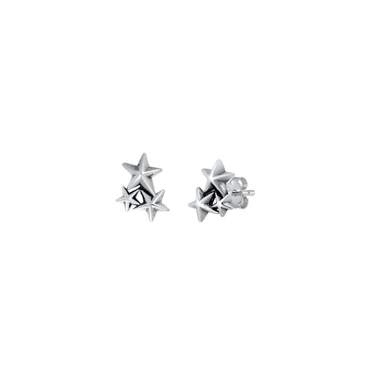 Silver Stud Earrings - Stars