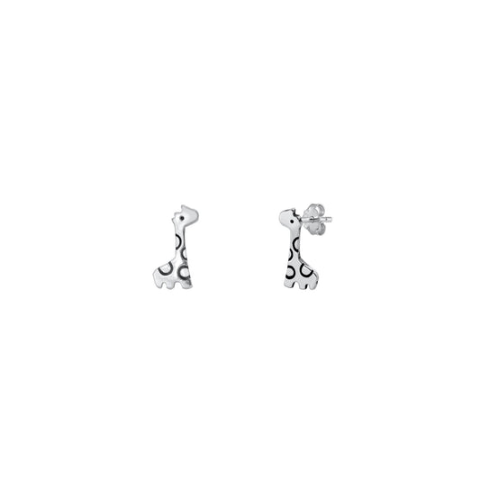 Silver Stud Earrings - Giraffe