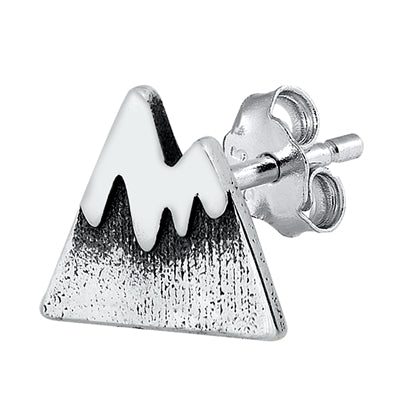 Silver Stud Earrings - Mountain