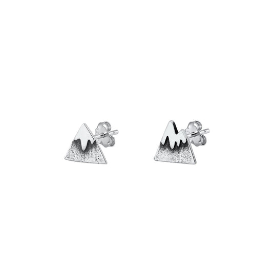 Silver Stud Earrings - Mountain