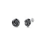 Silver Stud Earrings - Rose