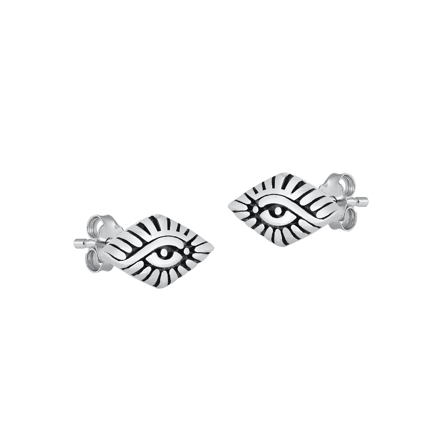 Silver Stud Earrings - All Seeing Eye