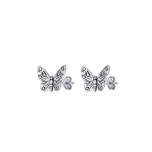 Silver Stud Earrings - Butterfly