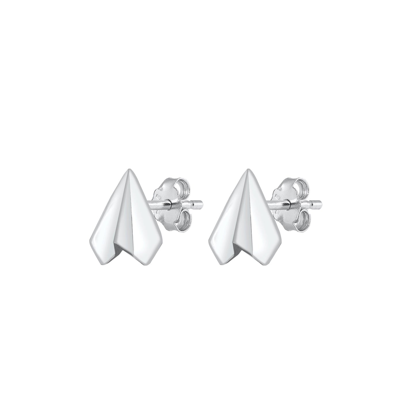 Silver Stud Earrings - Paper Airplane