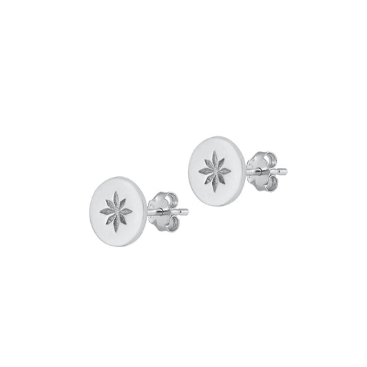 Silver Stud Earrings - Star