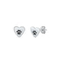 Silver Stud Earrings - Paw & Heart