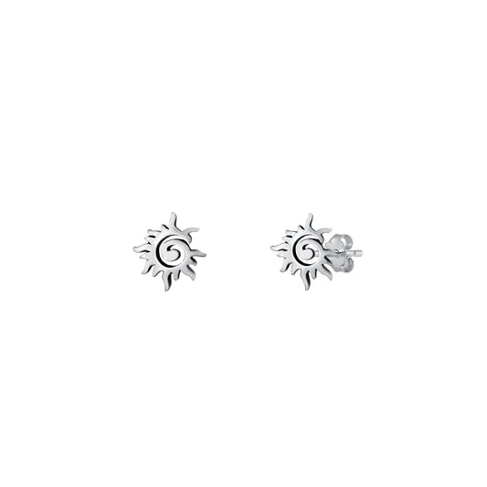Silver Stud Earrings - Sun