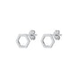 Silver Stud Earrings - Hexagon