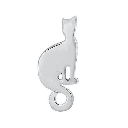 Silver Stud Earrings - Cat