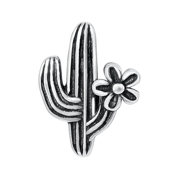 Silver Stud Earrings - Cactus